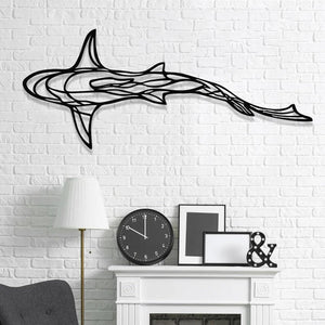 Large Metal Shark Wall Art – 43" x 18"