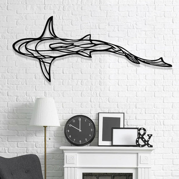 Large Metal Shark Wall Art – 43" x 18"
