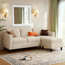 L-Shaped Sectional Sofa with Reversible Storage Ottoman