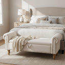 Upholstered Storage Bench with Rolled Arms – 51.5"
