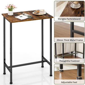 Compact Industrial Bar Height Table for Narrow Spaces