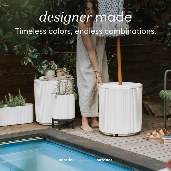 Outdoor Umbrella Side Table with Umbrella Hole