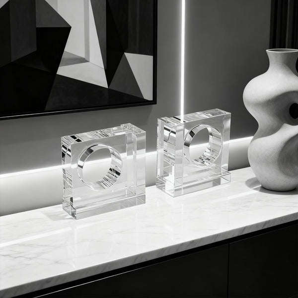 Crystal Bookends Square – 1 Pair