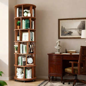 6-Tier Rotating Bookshelf Tower