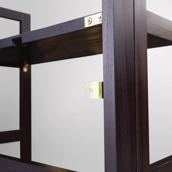 3-Shelf Folding Solid Wood Bookcase