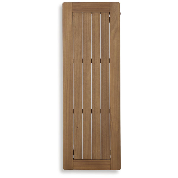 Outdoor Acacia Wood Dining Bench – Slatted Patio Seat, Light Brown