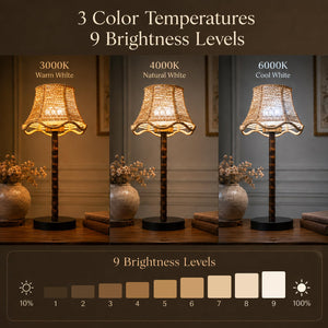 Bamboo Rechargeable LED Table Lamp with Remote