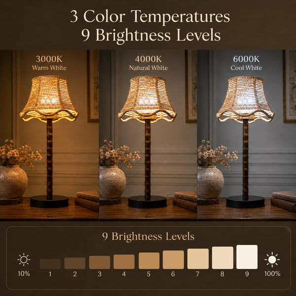 Bamboo Rechargeable LED Table Lamp with Remote