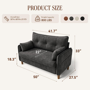 50" Tufted Loveseat Sofa for Small Spaces