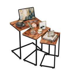 C-Shaped Nesting End Tables, Set of 3