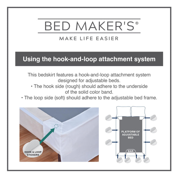 Wrap-Around Bed Skirt with Split Corners & 15-Inch Drop