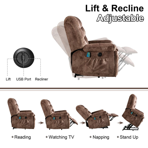 Power Lift Recliner Chair with Massage & Heating