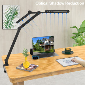 LED Desk Lamp with Clamp & Adjustable Arm
