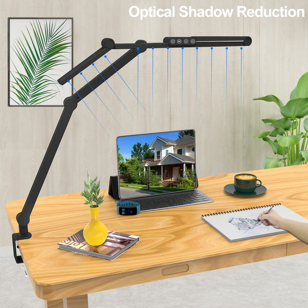 LED Desk Lamp with Clamp & Adjustable Arm