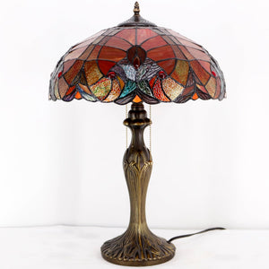Tiffany Table Lamp – Red Stained Glass, 16x24 Inch