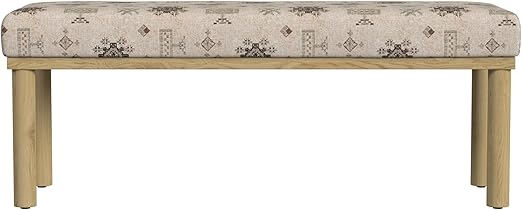 Upholstered Accent Bench with Wood Legs
