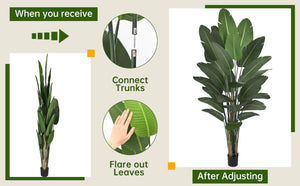 Artificial Bird of Paradise Tree with Banana Leaves – 6ft 7ft 8ft 9ft