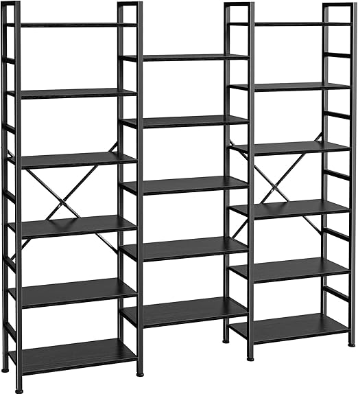 Industrial Ladder Bookshelf with Adjustable Shelves