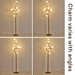 Multi-Head Tree Floor Lamp with 3D Printed Shades