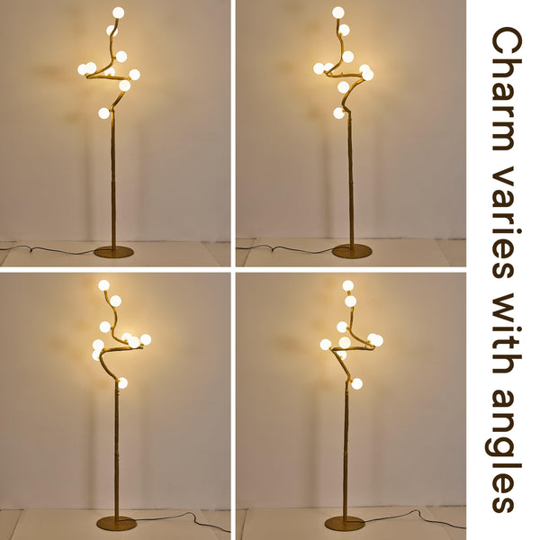 Multi-Head Tree Floor Lamp with 3D Printed Shades
