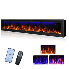 WiFi Electric Fireplace Insert – Wall Mounted & Recessed Linear Heater