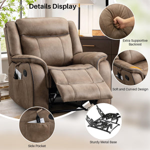 Massage Recliner Chair with Heat & Vibration – Faux Leather, Overstuffed, Wall Hugger