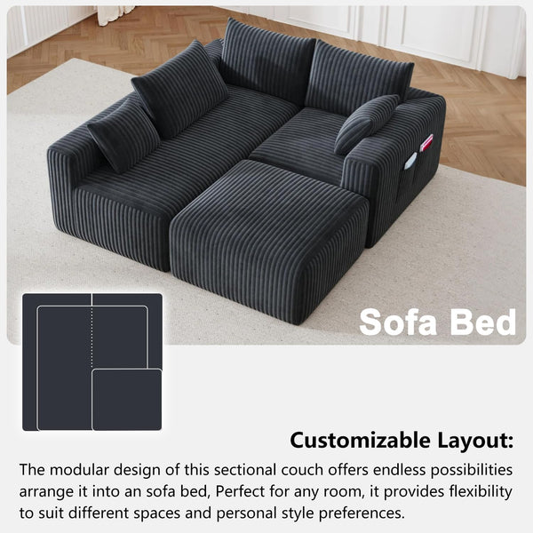 108" Modular L-Shaped Cloud Sectional Sofa