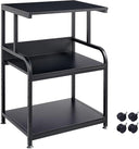 3-Tier Rolling Printer Cart with Height-Adjustable Shelf