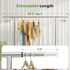 Heavy Duty Rolling Clothes Rack with Shelves
