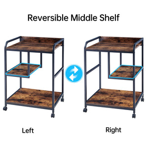 Large Printer Stand with Wheels & Storage