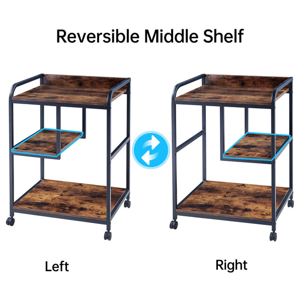 Large Printer Stand with Wheels & Storage
