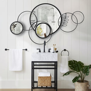 Black Round 3D Wall Mirror