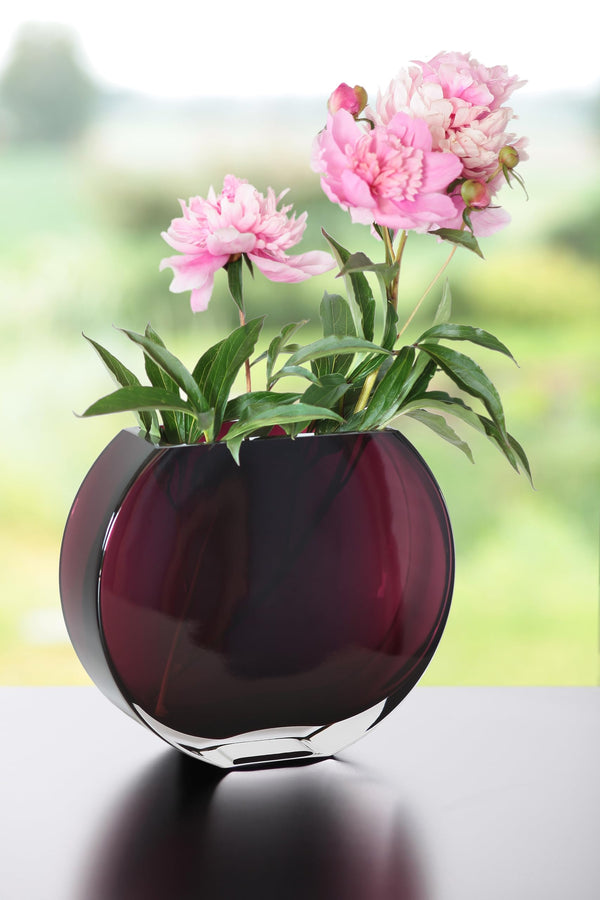 Amethyst Round Glass Vase