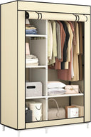 Portable Wardrobe Closet with 6 Shelves & Hanging Rod