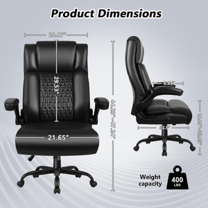 Big & Tall Ergonomic Leather Office Chair with Lumbar Support