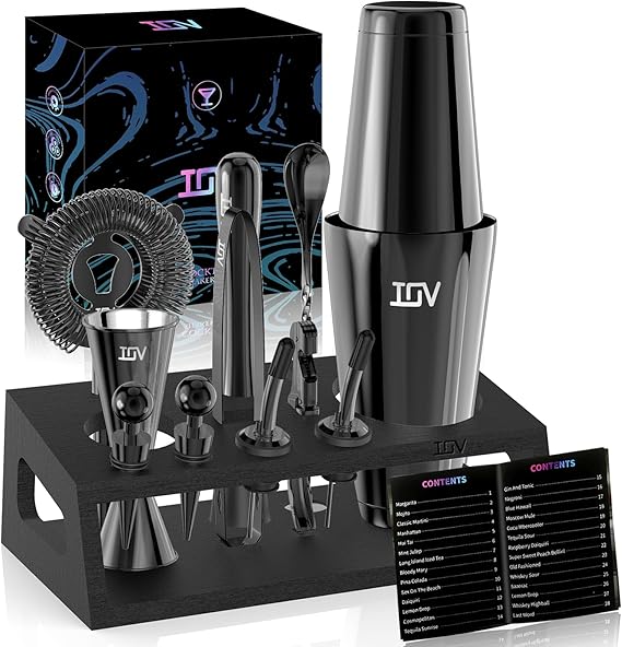 12-Piece Cocktail Shaker & Bartender Kit