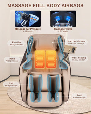 Full Body Zero Gravity Massage Chair with SL-Track, AI Control & Foot Rollers