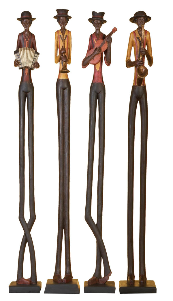Jazz Band Musician Figurines Set of 4 – Polystone Decorative Statues