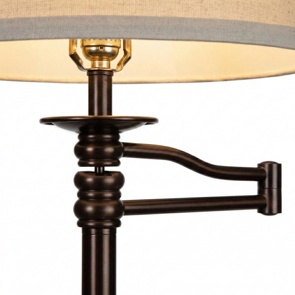 Bronze Swing Arm LED Floor Lamp