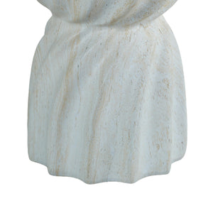 Sculptural MgO Outdoor Side Table with Faux Travertine Texture