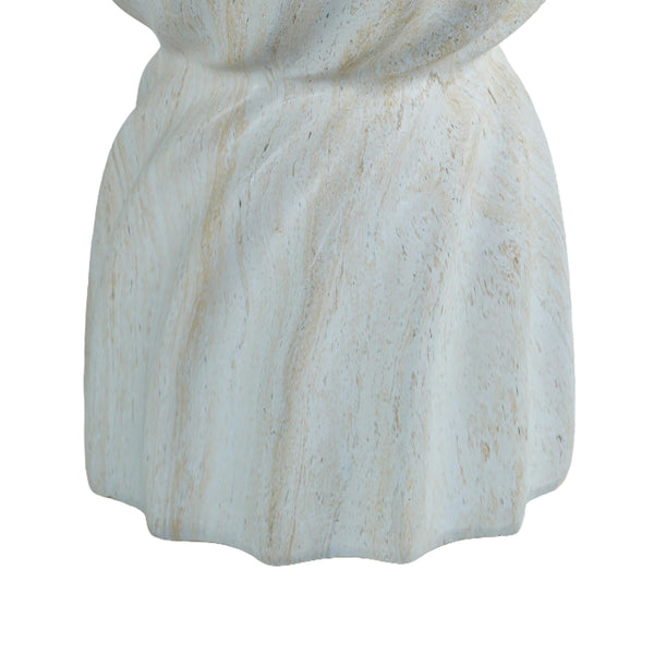 Sculptural MgO Outdoor Side Table with Faux Travertine Texture