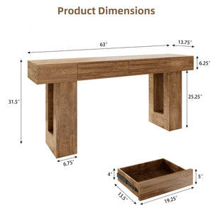 63" Console Table with 2 Drawers