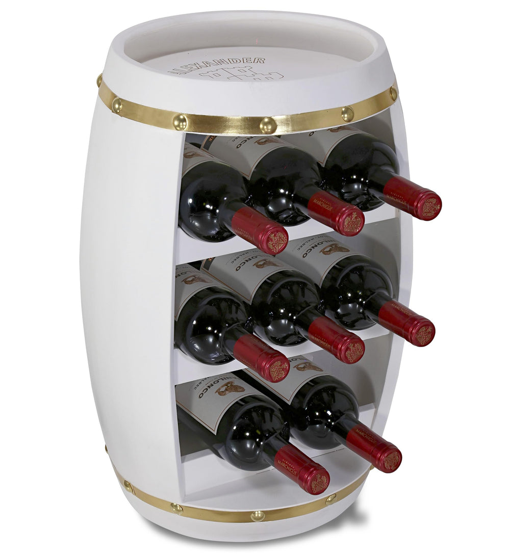 Barrel Wine Rack – 8-Bottle Wooden Freestanding Holder