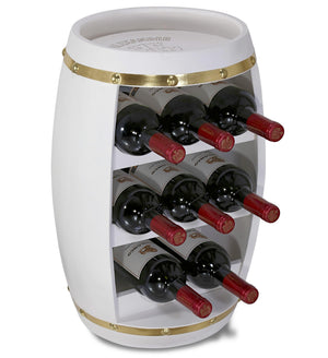 Barrel Wine Rack – 8-Bottle Wooden Freestanding Holder