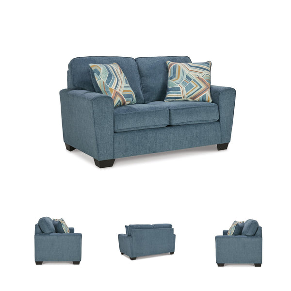 Contemporary Loveseat with Accent Pillows | 63" W Fabric Upholstery