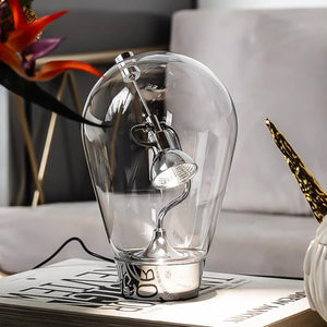 Modern Glass Desk Lamp with Swing Arm & Touch Control