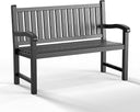 Outdoor Resin Garden Bench – 2-Person Weatherproof Patio Seat