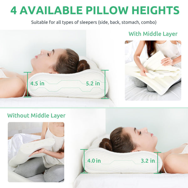Cervical Memory Foam Pillow – Adjustable Contour Neck Support