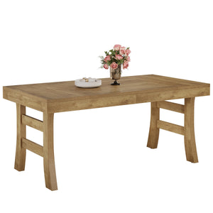 63-Inch Rectangular Dining Table for 4–6 People — Light Brown