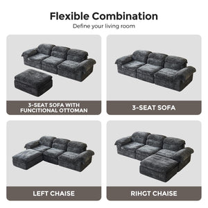 L-Shaped Modular Sectional Sofa with Deep Seat